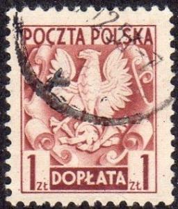 Poland J144 - Used - 1z Polish Eagle (1953) (cv $1.00)