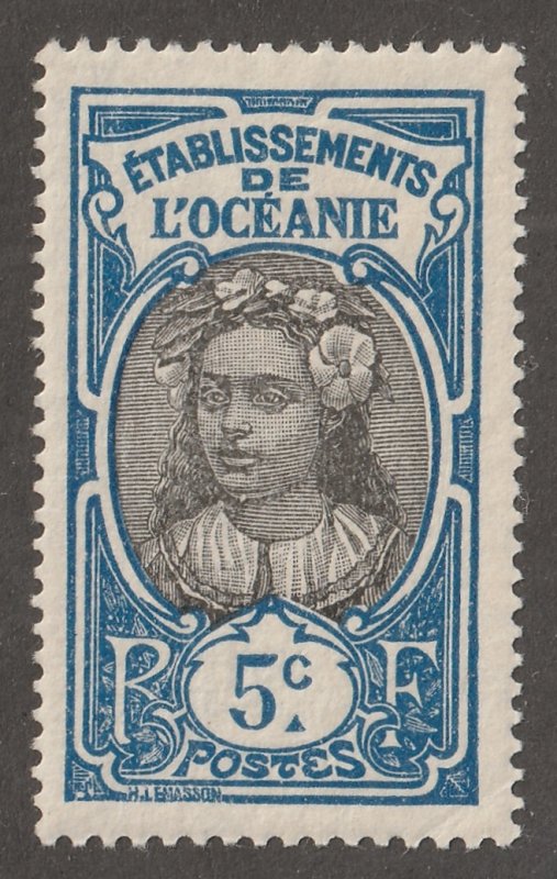 French Oceania stamp, Scott#125,  mint, lightly hinged, #FO-125