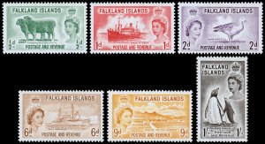 Falkland Islands Scott 122-127 (1955-57) Mint H VF Complete Set M