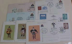 SAN MARINO 8 DIFF. FD POSTAL CARDS 1981-1986