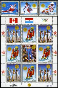 Paraguay C744-c748, mi 4262-4266, Mnh. Olympics, Calgary, Oro Medalists,1988