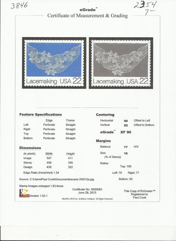 # 2354 MINT NEVER HINGED LACEMAKING XF+