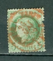 FRANCE 1872 #CERES #53  RED CANCELLATION NO THINS