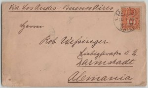 Chile 1895 10c Columbus Transatlantic Cover Santiago to Germany via Argentina