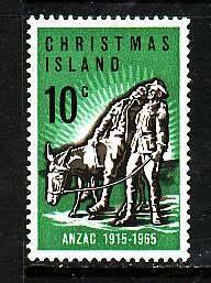 Christmas Is.-Sc#21- id5-unused LH set-Anzac Issue-Simpson & his donkey-1965-