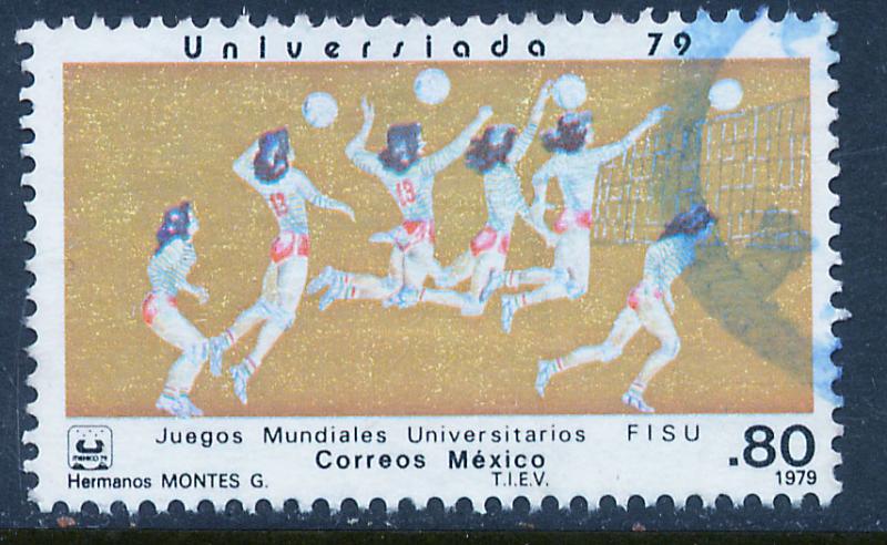 MEXICO 1187 Women's Volleyball University Games. Used. (811)