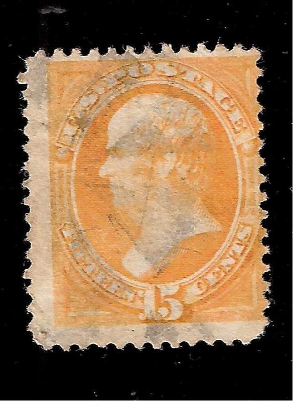 U.S. 1873 Sc # 163 - 15 c - D. Webster  USED - 