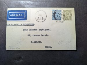 1929 British India Airmail Cover Bombay GPO to Damascus Syria Hughes and Davies