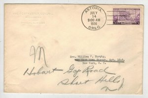 1936 EMBOSSED PMG ENV SIGNED JAMES FARLEY LETTER 783 OREGON TERRITORY ASTORIA