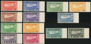 Costa Rica #C57-C66 Airmail 1941 Soccer Issue Specimen Postage Collection MNH OG