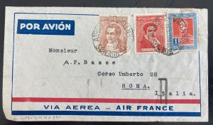 1935 Buenos Aires Argentina Airmail Cover To Roma Italy via Air France