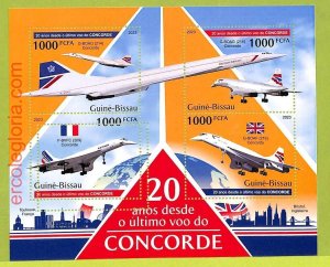 B0433 - GUINE-BISSAU - MISPERF ERROR Stamp Sheet - 2023 - Concorde, Aviation-