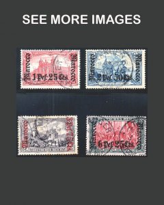 VINTAGE:MOROCCO-GERMAN 1905 USD BHLH,LHR,MHR,ADH SCOT #20-32 $490 LOT#1905Y 