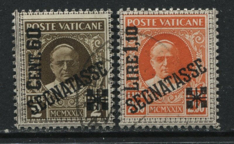 Vatican 1931 overprinted 60 cents and 1.10 lire Postage Dues used