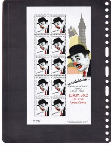 Gibraltar   #901-904   MNH  2002 Europa  famous clowns  in sheets of ten stamps