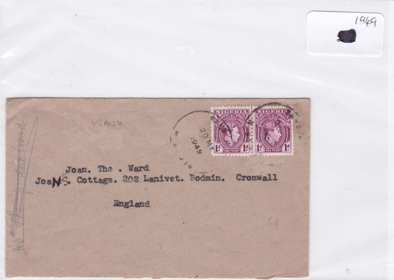 Nigeria 1949 stamps cover Ref 8708