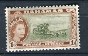 BAHAMAS; 1954 early QEII pictorial issue fine Mint hinged 1d. value