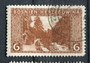 BOSNIA; 1906 early Pictorial issue fine used hinged 6h. value