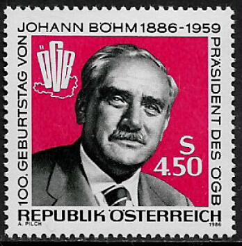 Austria #1334 MNH Stamp - Johann Bohm