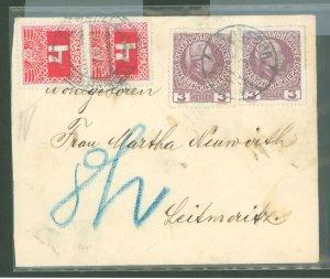 Austria  1908 Underpaid cover, pair of 4 Heller dues