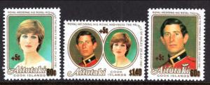 Aitutaki B35-B37 Royal Wedding MNH VF