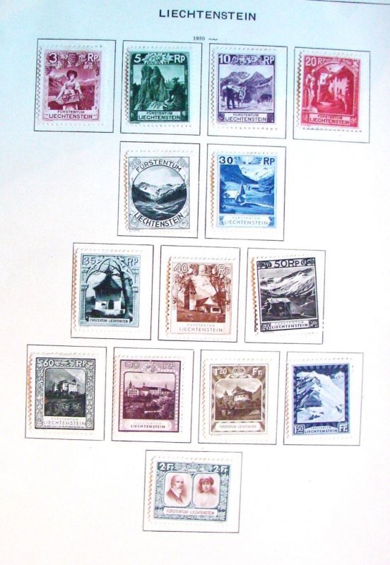 Liechtenstein Collection on Schaubek pages over $1000 Cat Value.  mint 94-107.