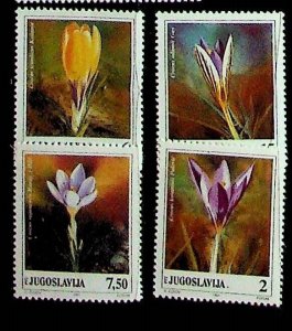 YUGOSLAVIA Sc 2087-91 NH ISSUE OF 1991 - FLOWERS - (AO23)