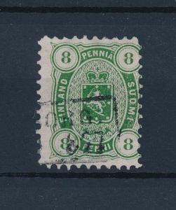 [34178] Finland 1875 8P Yellow Green L11 Michel # 14Ayb VF  Used