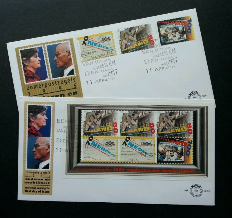 *FREE SHIP Holland Elderly And Mobility 1995 Netherlands (FDC pair)