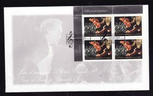 Canada-Sc#1968-stamps on FDC [UL plate block]-Quebec Symphony Orchestra-Music-20