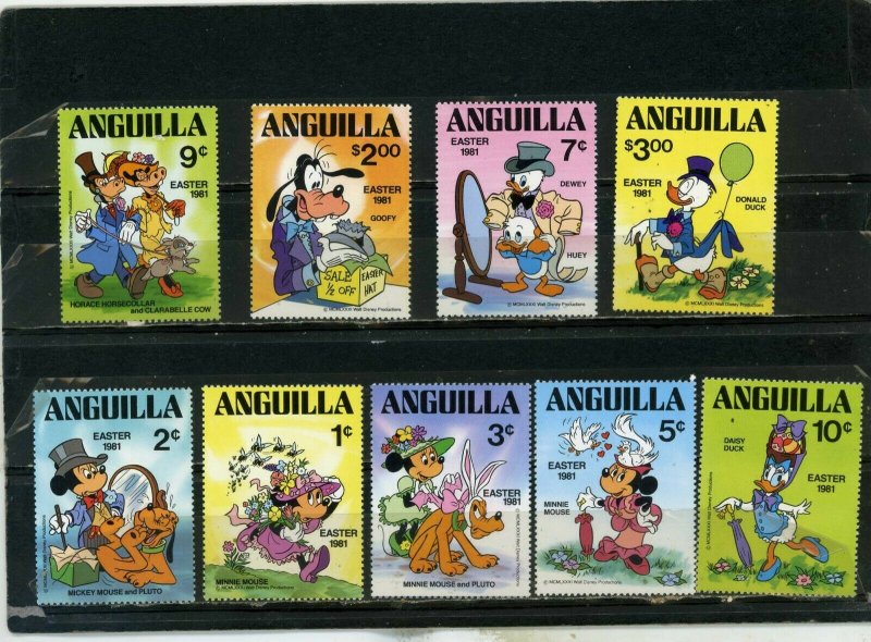 ANGUILLA 1981 DISNEY EASTER SET OF 9 STAMPS  MNH 