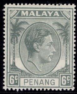 MALAYSIA - Penang GVI SG8, 6c grey, M MINT.