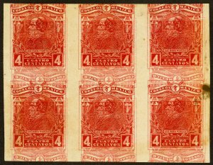 Mexico Stamps # 503 MH VF Block Of 6 Double Print Error