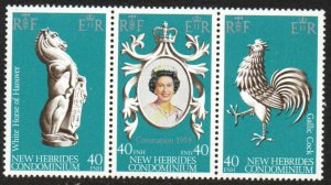 British New Hebrides Sc #258a-258c MNH strip of 3