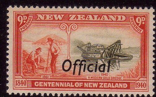 NEW ZEALAND 1940 Centenary 9d OFFICIAL MNH................................40350A