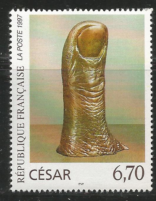 FRANCE 2561, MNH STAMP, ART SERIES, THE THUMB, BY CESAR