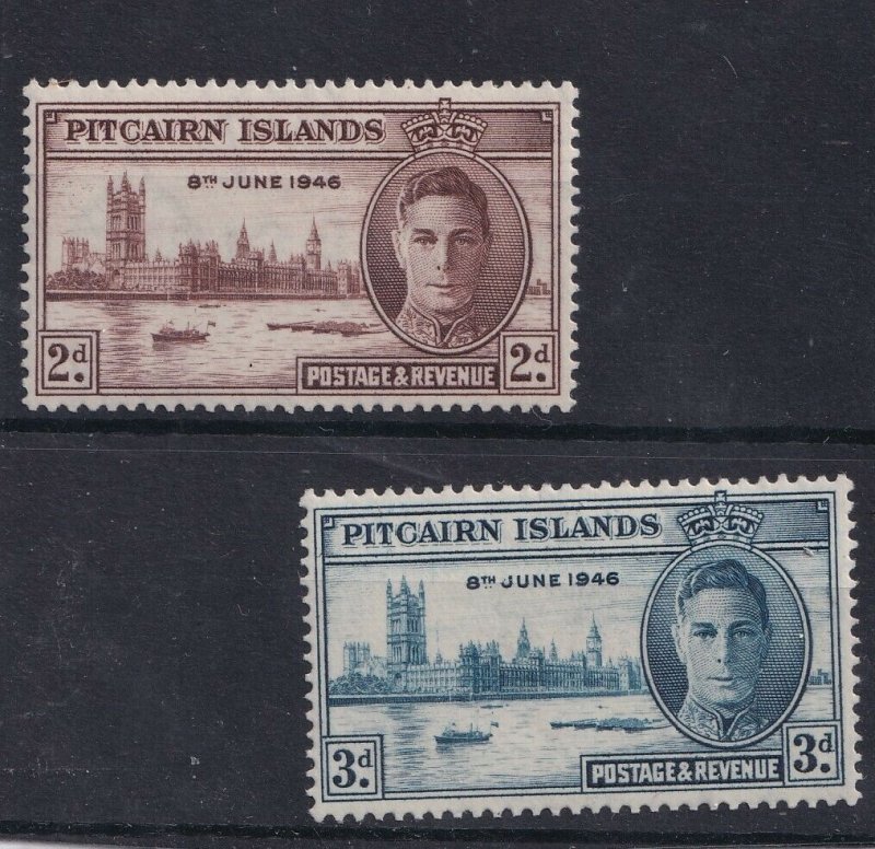 1946 PITCAIRN ISLANDS - SG:10a - KGVI - VICTORY. FLAG STAFF FLAW UNMOUNTED MINT