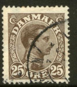 Denmark 106, 25o King Christian X. Used. (342)