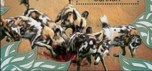 Wild Dogs Stamp Lycaon Pictus Wild Animal Souvenir Sheet MNH #3054 / Bl.423