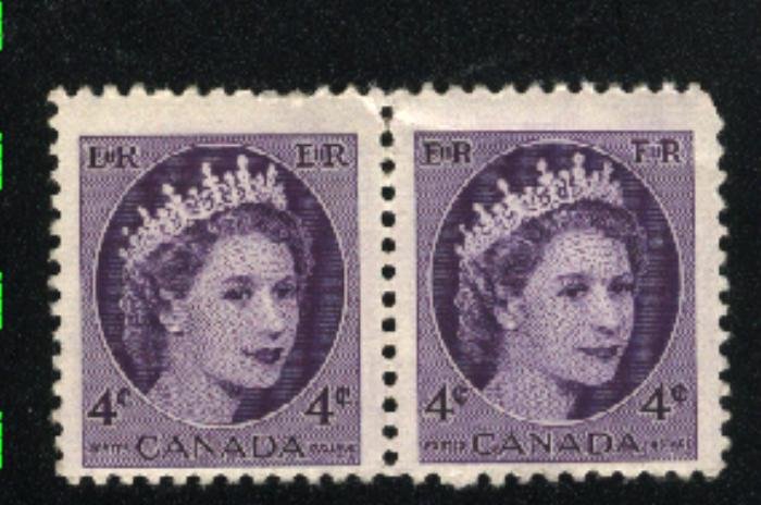 Canada #340  -1   pair   Mint  NH VF 1954   PD