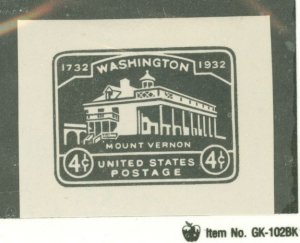 US U527 1932 4c Mt. Vernon Cut Square