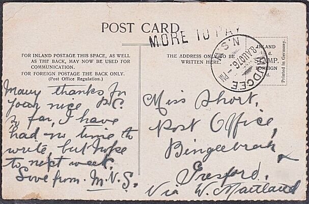 AUSTRALIA NSW 1907 postcard ex Mudgee - MORE TO PAY........................A8342