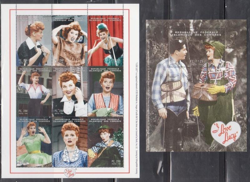 Comoro Islands 833F-833P Lucille Ball Mint NH