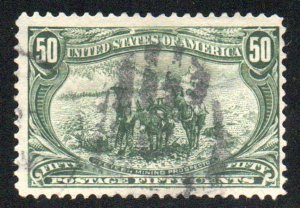 USA #291 F-VF, grid cancel, robust color! Retails $175