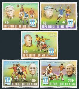 Niger 453-457,458,MNH.Michel 639-643,Bl.21.World Soccer Cup Argentina-78.Winners