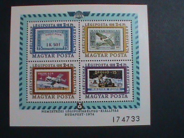 ​HUNGARY-1974-WORLD STAMP DAY MNH S/S SHEET -VERY FINE WE SHIP TO WORLD WIDE