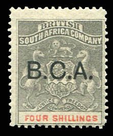 British Central Africa #11 (SG 11) Cat£100, 1891-95 4sh gray and vermilion, ...