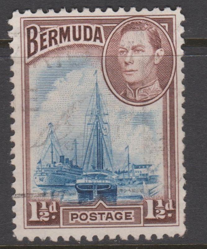 Bermuda 1938 1 1/2d Hamilton Harbour Sc#119 Used