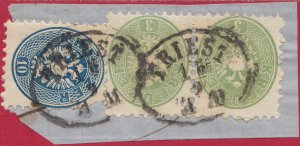 Austria - 1864 - Scott #23(pr),25 - used on piece - TRIEST pmk