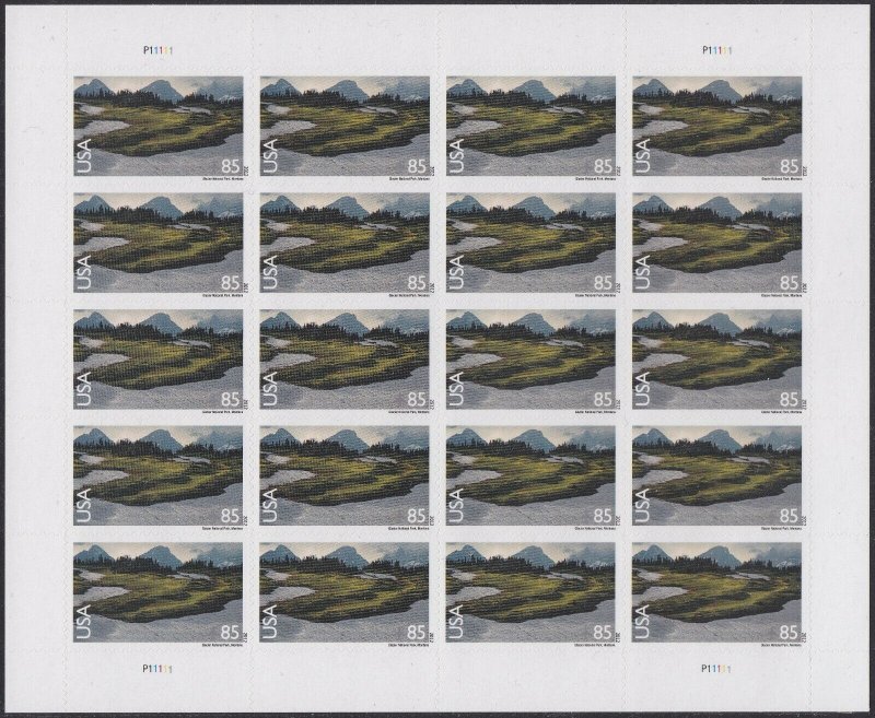 US C149 Airmail Glacier National Park 85c sheet (20 stamps) MNH 2012 